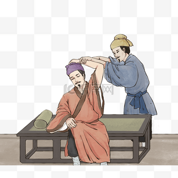 Traditional stretching and bodywork illustration